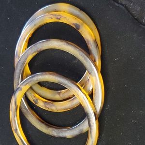 4 faux tortoise shell bangles